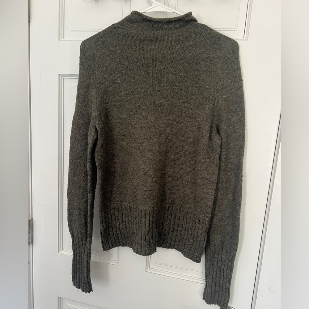 Madewell Mock Neck Wool Blend Sweater in Green